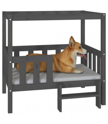 Dog Bed Grey 95.5x73.5x90 cm Solid Wood Pine
