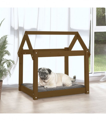 Dog Bed Honey Brown 71x55x70 cm Solid Wood Pine