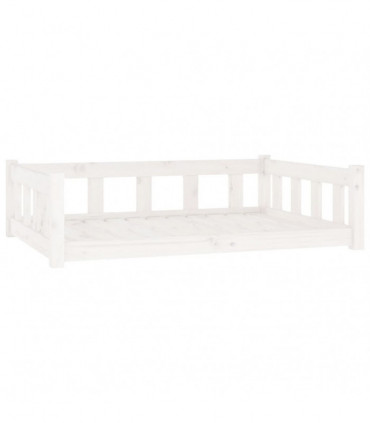 Dog Bed White 105.5x75.5x28 cm Solid Wood Pine