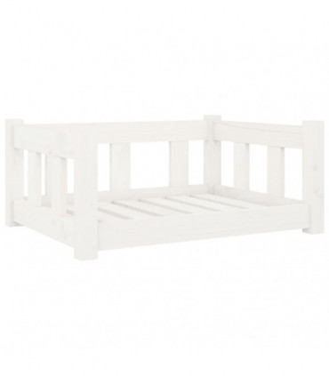 Dog Bed White 65.5x50.5x28 cm Solid Wood Pine