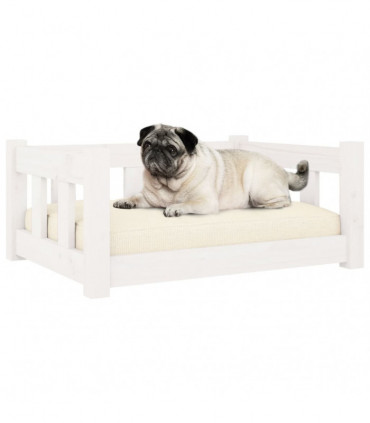 Dog Bed White 65.5x50.5x28 cm Solid Wood Pine