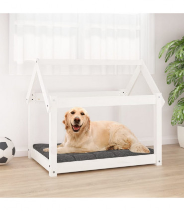 Dog Bed White 81x60x70 cm Solid Wood Pine