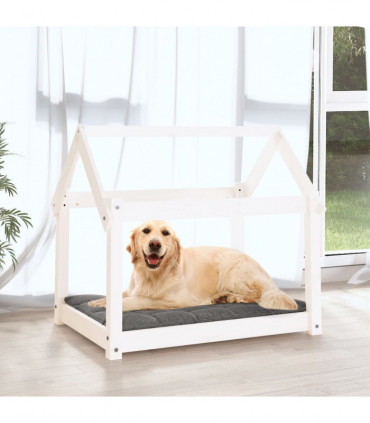 Dog Bed White 81x60x70 cm Solid Wood Pine