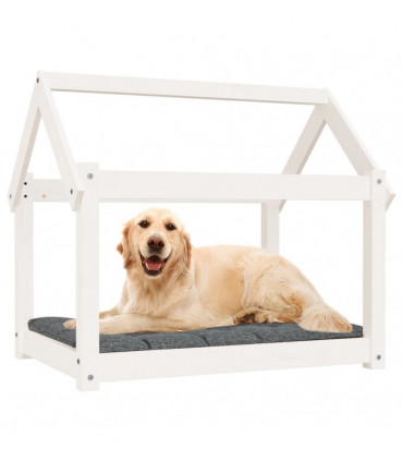 Dog Bed White 81x60x70 cm Solid Wood Pine