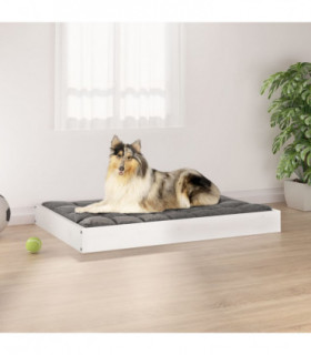 Dog Bed White 91.5x64x9 cm Solid Wood Pine