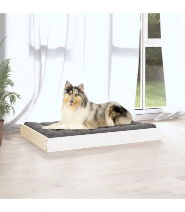 Dog Bed White 91.5x64x9 cm Solid Wood Pine