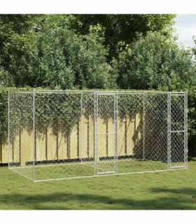 Dog Cage Silver 400 x 200 x 200 cm Galvanised Steel