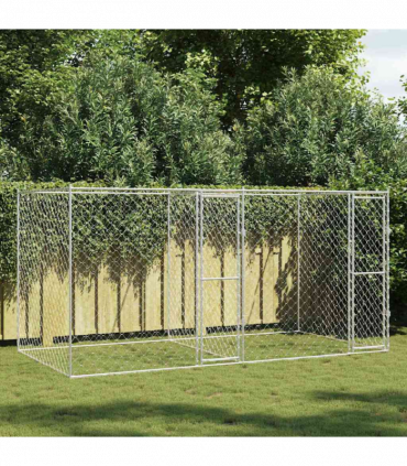 Dog Cage Silver 400 x 200 x 200 cm Galvanised Steel
