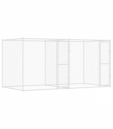 Dog Cage Silver 400 x 200 x 200 cm Galvanised Steel