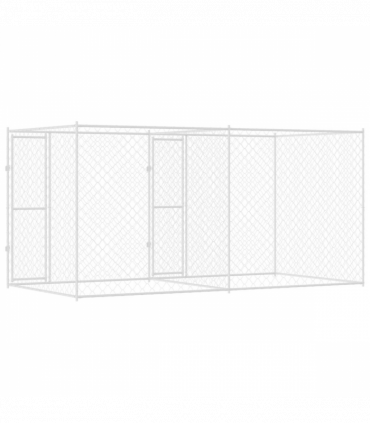 Dog Cage Silver 400 x 200 x 200 cm Galvanised Steel
