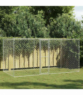 Dog Cage Silver 400 x 200 x 256 cm Galvanised Steel
