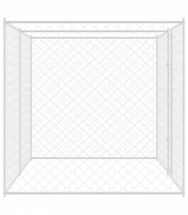 Dog Cage Silver 400 x 200 x 256 cm Galvanised Steel