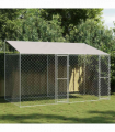 Dog Cage Silver 400 x 200 x 256 cm Galvanised Steel