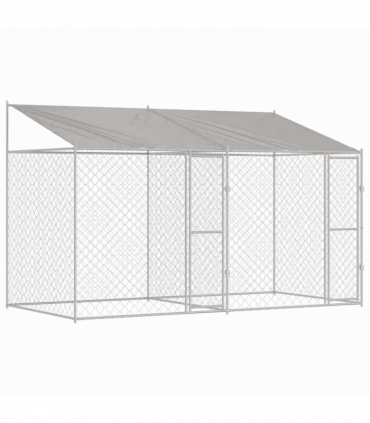 Dog Cage Silver 400 x 200 x 256 cm Galvanised Steel