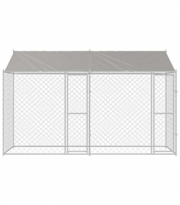 Dog Cage Silver 400 x 200 x 256 cm Galvanised Steel