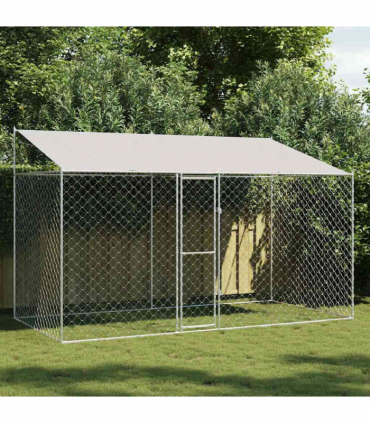 Dog Cage Silver 400 x 200 x 256 cm Galvanised Steel