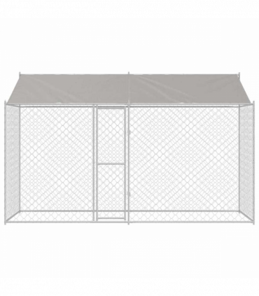 Dog Cage Silver 400 x 200 x 256 cm Galvanised Steel