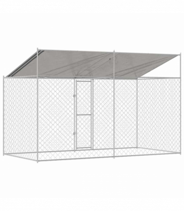 Dog Cage Silver 400 x 200 x 256 cm Galvanised Steel