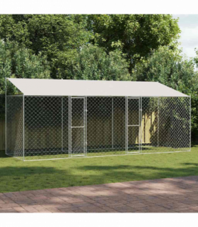 Dog Cage Silver 600 x 200 x 256 cm Galvanised Steel