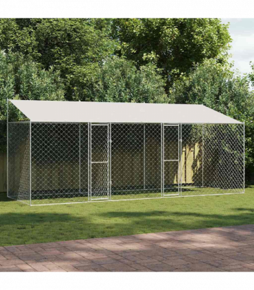 Dog Cage Silver 600 x 200 x 256 cm Galvanised Steel