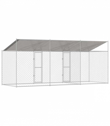 Dog Cage Silver 600 x 200 x 256 cm Galvanised Steel
