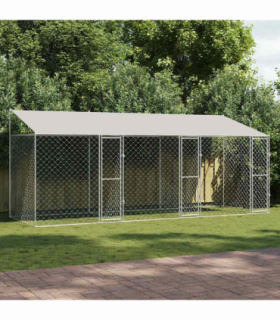 Dog Cage Silver 600 x 200 x 256 cm Galvanised Steel