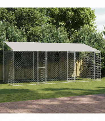 Dog Cage Silver 600 x 200 x 256 cm Galvanised Steel