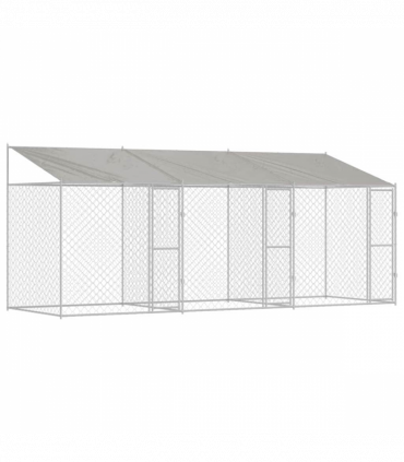Dog Cage Silver 600 x 200 x 256 cm Galvanised Steel