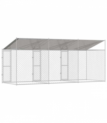 Dog Cage Silver 600 x 200 x 256 cm Galvanised Steel