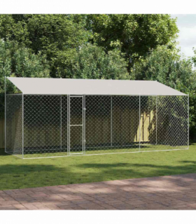 Dog Cage Silver 600 x 200 x 256 cm Galvanised Steel