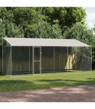 Dog Cage Silver 600 x 200 x 256 cm Galvanised Steel