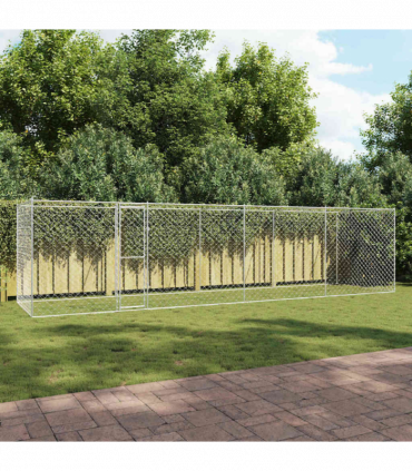 Dog Cage Silver 800 x 200 x 256 cm Galvanised Steel