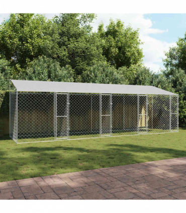 Dog Cage Silver 800 x 200 x 256 cm Galvanised Steel