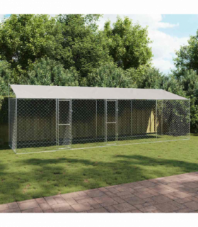 Dog Cage Silver 800 x 200 x 256 cm Galvanised Steel