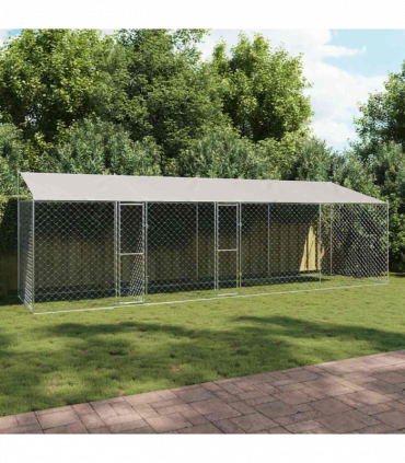 Dog Cage Silver 800 x 200 x 256 cm Galvanised Steel