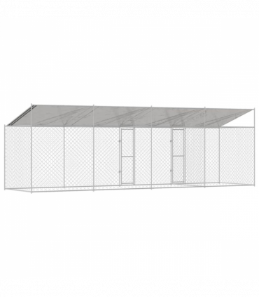 Dog Cage Silver 800 x 200 x 256 cm Galvanised Steel