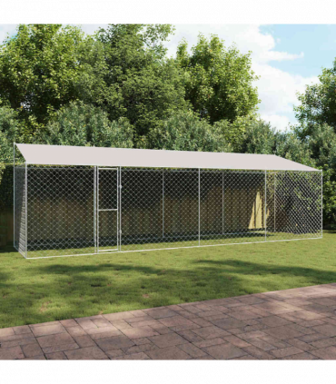 Dog Cage Silver 800 x 200 x 256 cm Galvanised Steel