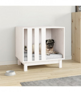 Dog House White 60x45x57 cm Solid Wood Pine