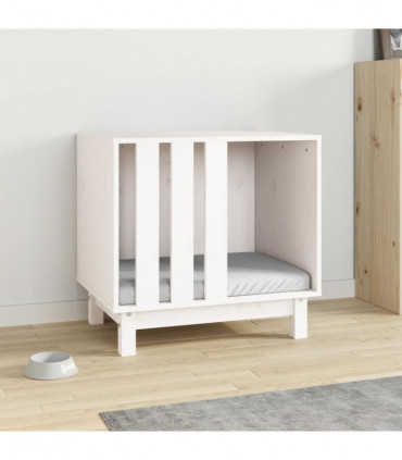 Dog House White 60x45x57 cm Solid Wood Pine