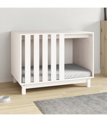 Dog House White 90x60x67 cm Solid Wood Pine