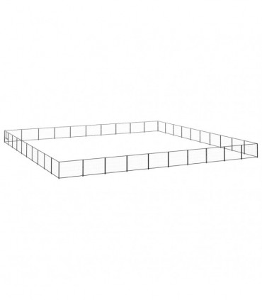 Dog Kennel Black 100 m² Steel