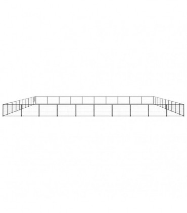 Dog Kennel Black 100 m² Steel