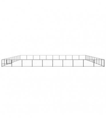 Dog Kennel Black 100 m² Steel