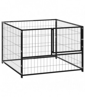Dog Kennel Black 100x100x70 cm Steel