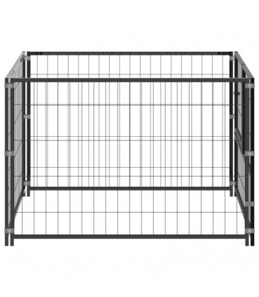 Dog Kennel Black 100x100x70 cm Steel