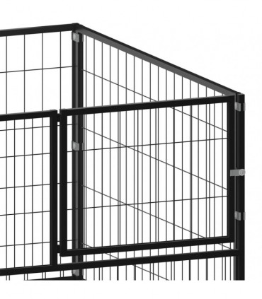 Dog Kennel Black 100x100x70 cm Steel
