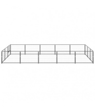 Dog Kennel Black 15 m² Steel