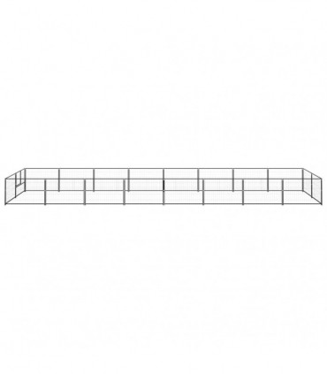 Dog Kennel Black 16 m² Steel