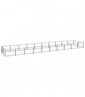 Dog Kennel Black 20 m² Steel