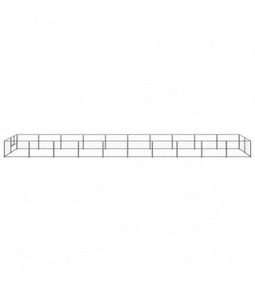 Dog Kennel Black 20 m² Steel